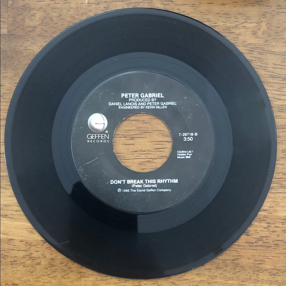 Peter Gabriel Vinyl 45 Record Sledgehammer